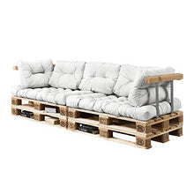 [en.casa] Cuscini per Palette - a 7 Pezzi - Cuscino Sedile + Cuscino Schienale [Bianco] Divano a Palette Adatto per Dentro e Fuori