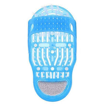 Di sicurezza a Pedale Doccia Scrubber Cleaner Massager Spa Esfoliante Rondella di Lavaggio Pantofola (blue)