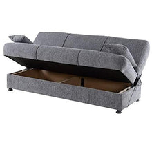 Bagno Italia Divano Letto con vano Contenitore 190x108 in Tessuto Grigio o Beige - Arredi Casa