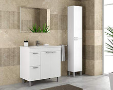 Esidra Mobile Colonna Contenitore Bagno a 2 Ante, Bianco, 30 x 182 x 25 cm