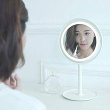 AJH Home Specchio da toeletta Specchio da Trucco Specchio da Trucco Rotondo Ricaricabile USB Specchio per Trucco Illuminato con luci dimmerabili Specchi Touch Screen