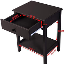 Etnicart - Comodino legno MDF wenge tavolino da caffè divano salotto caffè 46x35xH60cm