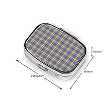 Scatola quadrata per pillole medicinali Blaue kontrolle Tartan Muster Fashion Pill Organizer Viaggio Pillola Caso Dispenser per Vitamine Integratori