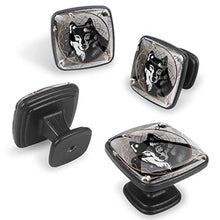 Lupo grafico Pomelli per Porta Set di 4 Pomelli per Mobili Manopole per Cassetti Cucina Armadio Vetro