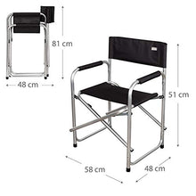 Aktive 62617 - Sedia regista pieghevole nera Camping