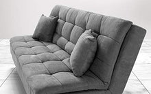 Divano 3 posti in tessuto lavabile grigio - 192 x 96 x 90 cm. trasformabile in letto una piazza e mezza