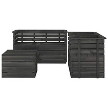 FAMIROSA Set Divani da Giardino su Pallet 5 pz Legno Pino Grigio Scuro-3742