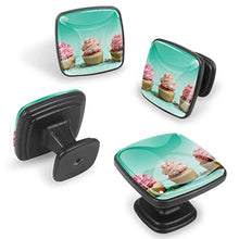 Torta deliziosa Pomelli per Porta Set di 4 Pomelli per Mobili Manopole per Cassetti Cucina Armadio Vetro