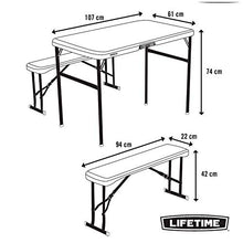 Lifetime 80352 42 Recreation – Set Tavolo Pieghevole Almond