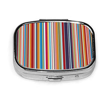 Scatola quadrata per pillole medicinali a strisce multicolori, organizer per pillole da viaggio, per integratori di vitamine