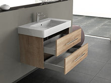 Aqua Bagno Flex Mobile da Bagno, 80 cm, con lavabo, in Legno di Quercia, Oro