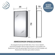 Planetmöbel - Armadietto con specchio Soft-Close, 40 cm, opaco (grigio opaco)