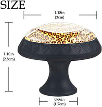 Modello leopardo luminoso giallo arancione Pomelli per Porta Set di 4 Pomelli per Mobili Manopole per Cassetti Cucina Armadio Vetro