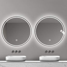 Specchio da bagno specchio luminoso a led intelligente specchio rotondo specchio da trucco con specchio da trucco leggero specchio da bagno oscuramento continuo singolo tocco disappannamento con tem