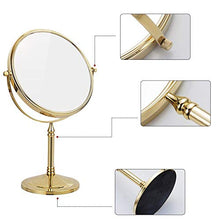 Specchi Per Trucco Da Banco, Specchio Per Specchio Da Trucco Girevole 360 in Ottone Da 8 Pollici Da 8 Pollici Con Ingrandimento Dello Specchio E 1X,D'oro,7X
