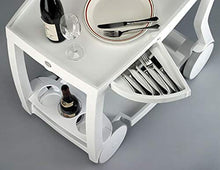 Carrello di Servizio Pieghevole per Esterni con Ruote Colorate - Carrello di Servizio Rigor/Bianco
