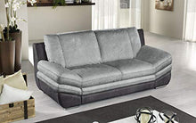 Dafne Italian Design Divano 2 posti. Tessuto Antracite, Silver (cm. 203 x 99 x 91h)
