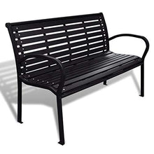 UnfadeMemory Panchina da Giardino 125 cm in Acciaio e WPC Nera