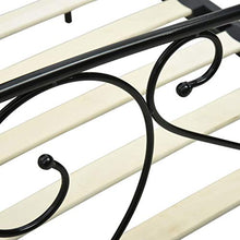 SKM Letto a Baldacchino Nero in Metallo 140x200 cm (25kg)