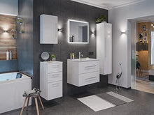 Set di mobili da bagno Firenze 60 (5 parti/B) bianco lucido e specchio a LED