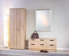 Esidra Altoona Armadio 2 Ante, Legno, Rovere, 70x34x189 cm