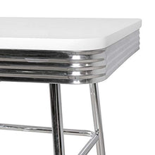 KADIMA DESIGN Tavolo bar 60 x 60 cm American Diner Bianco/Alu Design Retro bistrot tavolo quadrato