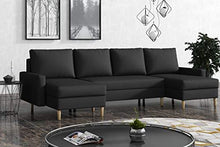 La Petite Maison - Divano angolare convertibile, 290 x 72 x 140 cm, 2 cassapanche, colore: Grigio antracite - Arredi Casa