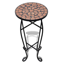 Tidyard Piante Display Stand in Metallo, Espositore per Mosaico, Stile Shabby Chic, Terracotta e Nero