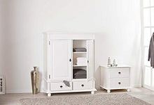 Esidra Eureka Armadio 2 Ante e 2 Cassetti, Pino, Bianco, 140x116x57 cm