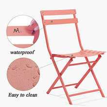 Zhyaj Set di Sedie E Tavoli da Giardino - Premium Patio Bistro Set Bistro - Impermeabile Mobili da Balcone in Metallo,Bianca