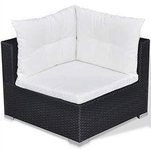 vidaXL Divano da Esterno Set 32 pz in Polirattan Nero Sofa Giardino Patio