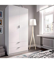 3406MF Armadio 2 Porte E 2 CASSETTI Lincoln - Bianco