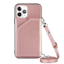 Lanyard - Custodia per carte di credito per iPhone 11 Pro Max (6,5 pollici), colore: Oro rosa