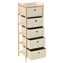 FAMIROSA Armadietti 2 pz con 5 Cesti in Tessuto e Legno di Cedro Beige
