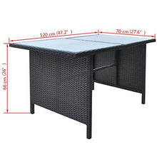 FAMIROSA Set da Pranzo da Giardino 6 pz con Cuscini in Polyrattan Nero