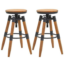 Sgabelli da Bar Regolabili 2 Pezzi in Legno massello di Abete 53,5x53,5x79 cm