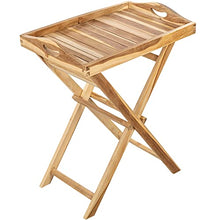 PrimeMatik - Vassoio Pieghevole per Esterni con Gambe 60 x 70 x 40 cm in Legno di Teak Certificato
