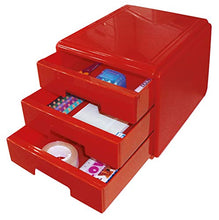 Arda 19P3PRIR Mini Cassettiera, Rosso