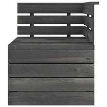 FAMIROSA Set Divani da Giardino su Pallet 5 pz Legno Pino Grigio Scuro-3740