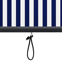vidaXL - Tenda avvolgibile per esterni, 80 x 250 cm, colore: blu e bianco