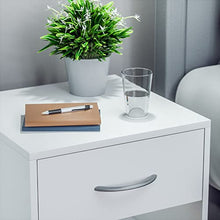 Casaria Set 2 Comodini Cassetto Ripiano d' Appoggio 41x39x28 cm Legno Comò Notte Camera Letto Bianco