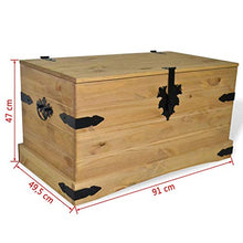 Tidyard Cassapanca,Baule Portaoggetti in Pino Messicano Corona Range,Solido Legno di Pino Cerato Bauli e Cassapanche 91x49,5x47 cm