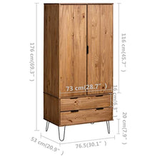 vidaXL Armadio New York Range Colore Legno Chiaro in Massello di Pino