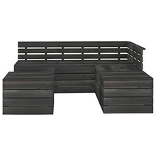 vidaXL Set Divani da Giardino su Pallet 6 pz Legno Pino Grigio Scuro