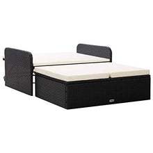 FAMIROSA Set Divani da Giardino 2 pz con Cuscini in Polyrattan Nero-6078