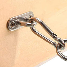 SPTwj 4 pezzi M5 piastra a occhiello in 304 acciaio inox 4 pezzi Moschettone a Molla Graffetta Hardware per Swing Amaca Aerial Yoga e Parasole Escursioni Viaggi Portachiavi con viti