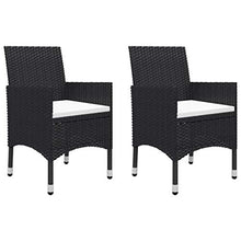 FAMIROSA Set da Bistrot per Giardino 3 pz in Polyrattan e Vetro Nero-8358