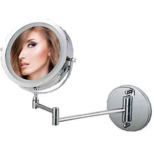 CENPEN, specchio per il bagno, specchio da trucco con ingrandimento a LED a doppio lato, ingrandimento regolabile 5x, specchio cosmetico a LED da parete, rotazione a 360°, luce Vanity Mirro