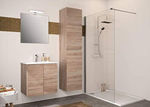Allibert Mobili da Bagno Set Sottopensile 60 cm Lavabo Lavandino Armadietto Laterale Specchio senza Maniglie