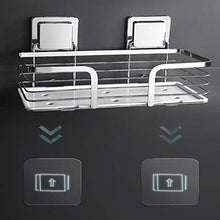 Mensola da parete per bagno, cucina, organizer da appendere senza foratura, autoadesivo, in acciaio inox